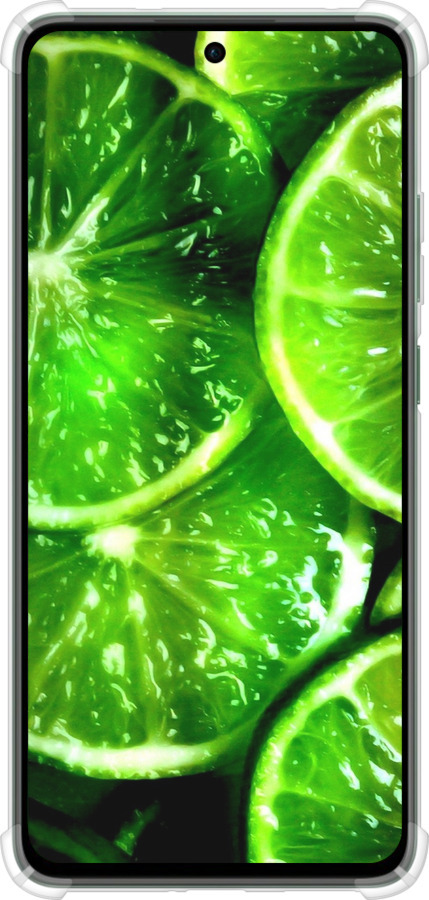 Силикон с усиленными углами чехол Зелёные дольки лимона для Oppo Reno12 FS - 852sp-3867 изображение 