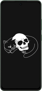 Силіконовий чехол Із зображенням кота та черепа для Oppo Reno12 F 4G - 6491u-3847 изображение 