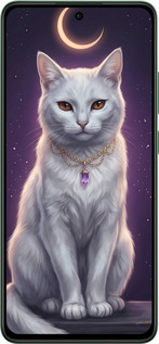 Силіконовий чехол Mystic White Cat Gothic Dark Purple Gold для Oppo Reno12 F 5G - 6805u-3771 изображение 