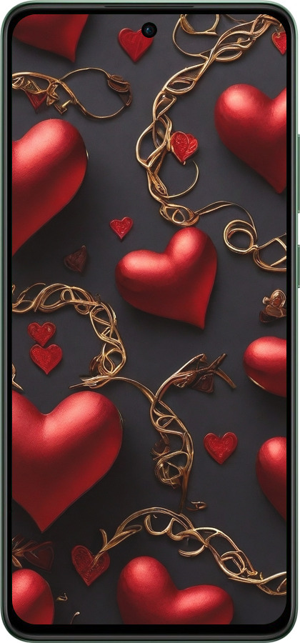 Силиконовый чехол Сердечки для Oppo Reno12 FS - 5831u-3867 изображение 