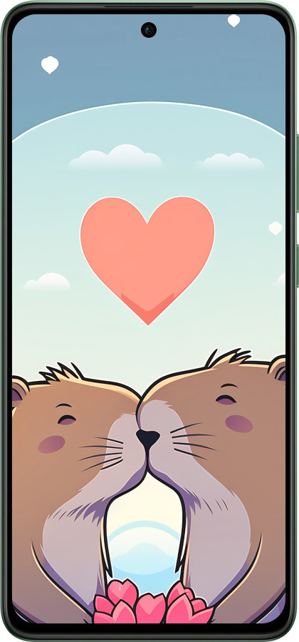 Силіконовий чехол Капібара кохання для Oppo Reno12 F 4G - 6027u-3847 изображение 