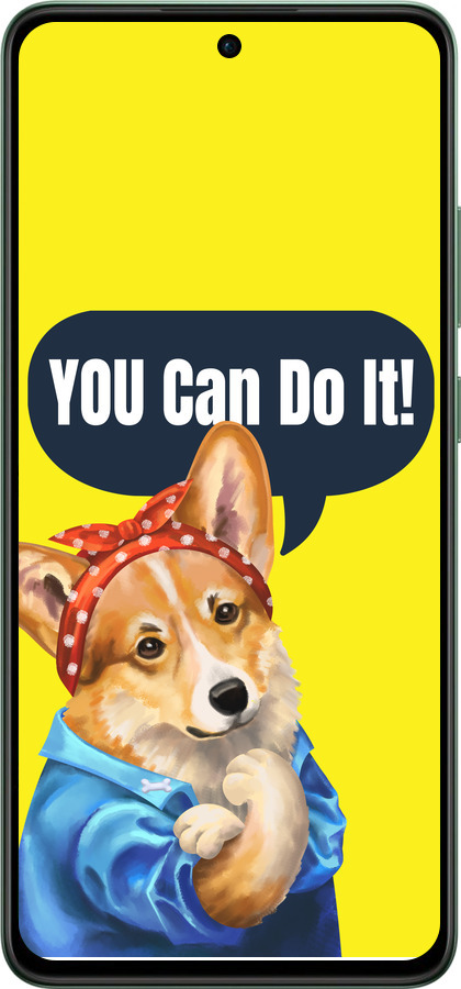Силиконовый чехол чехол с корги You Can Do It для Oppo Reno12 F 4G - 6184u-3847 изображение 