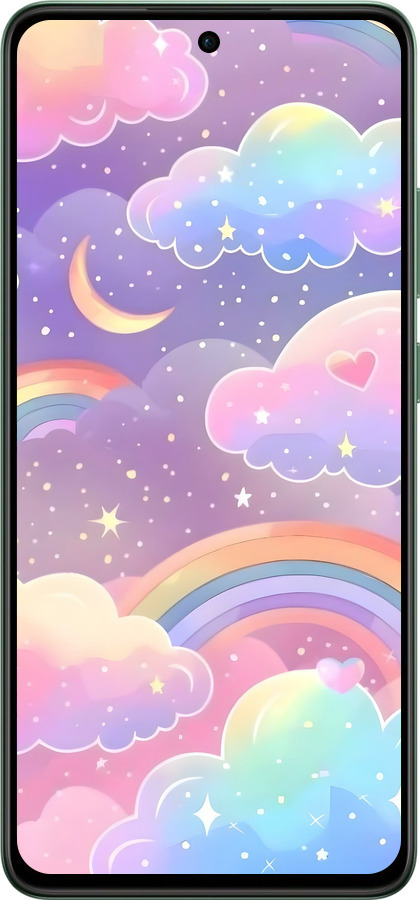 Силіконовий чехол Хмари та веселка для Oppo Reno12 FS - 6312u-3867 изображение 