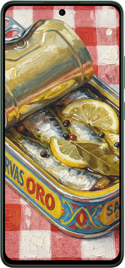 Силиконовый чехол Vintage Sardine Tin Phone для Oppo Reno12 F 5G - 6772u-3771 изображение 