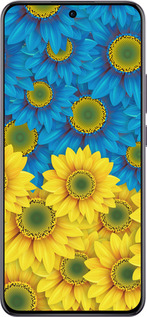 TPU чехол Жёлто-голубые цветы для Oppo Reno12 Pro 5G - 1048b-3740 изображение 