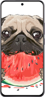 TPU чехол Мопс и арбуз для Oppo Reno12 Pro 5G - 4665b-3740 изображение 