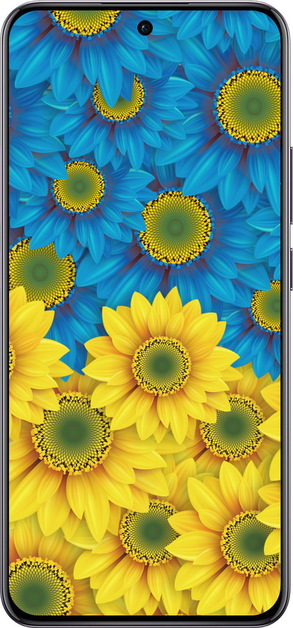 TPU чехол Жёлто-голубые цветы для Oppo Reno12 Pro 5G - 1048b-3740 изображение 