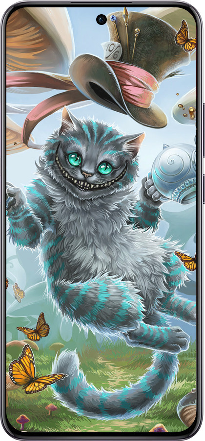 TPU чехол Чеширский кот 2 для Oppo Reno12 Pro 5G - 3993b-3740 изображение 