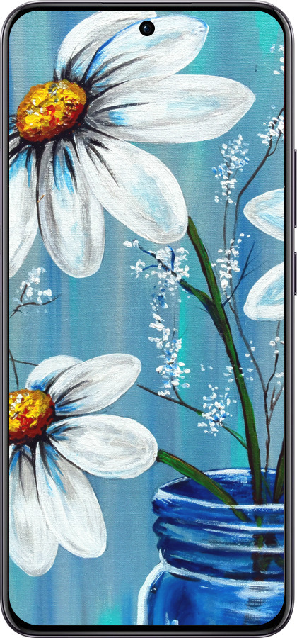 TPU чехол Красивые арт-ромашки для Oppo Reno12 Pro 5G - 4031b-3740 изображение 