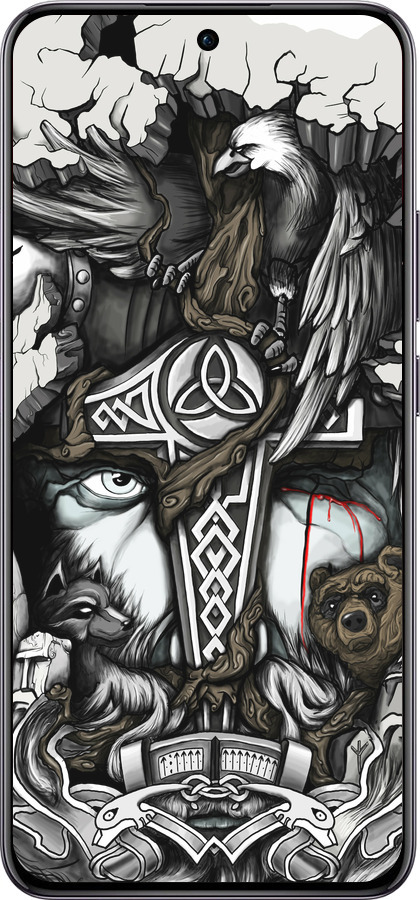 TPU чехол Тату Викинг для Oppo Reno12 Pro 5G - 4098b-3740 изображение 