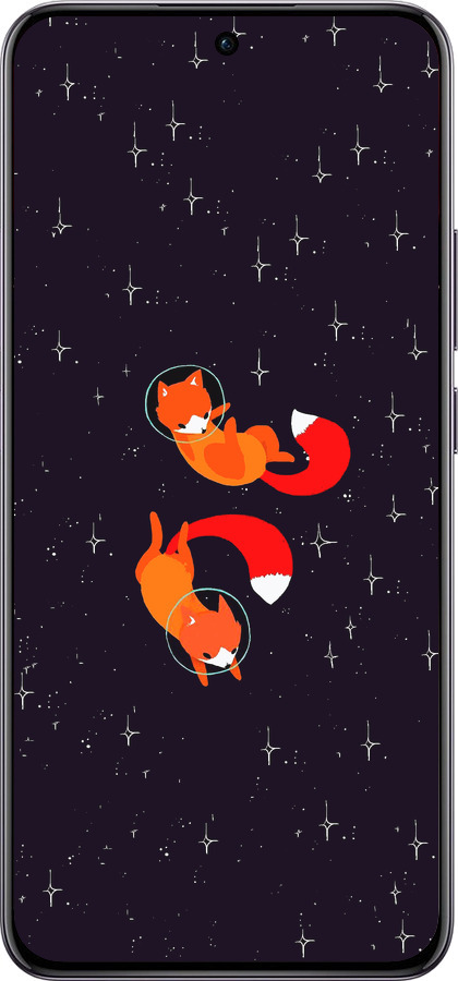 TPU чехол Лисички в космосе для Oppo Reno12 Pro 5G - 4519b-3740 изображение 