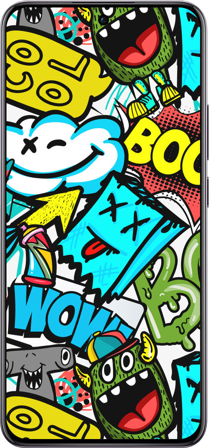 TPU чехол Стикеры v4 для Oppo Reno12 Pro 5G - 5508b-3740 изображение 