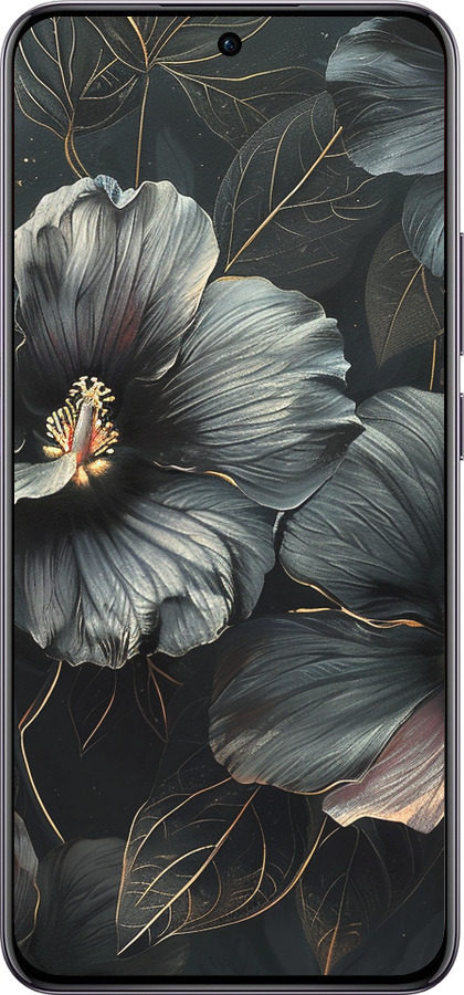 TPU чехол Черные цветы для Oppo Reno12 Pro 5G - 6031b-3740 изображение 