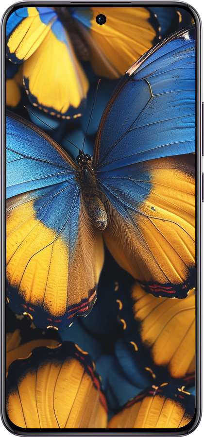 TPU чехол Желто-голубые бабочки для Oppo Reno12 Pro 5G - 6046b-3740 изображение 