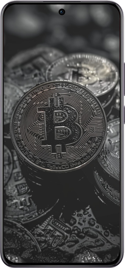 TPU чехол Black Bitcoin для Oppo Reno12 Pro 5G - 6090b-3740 изображение 