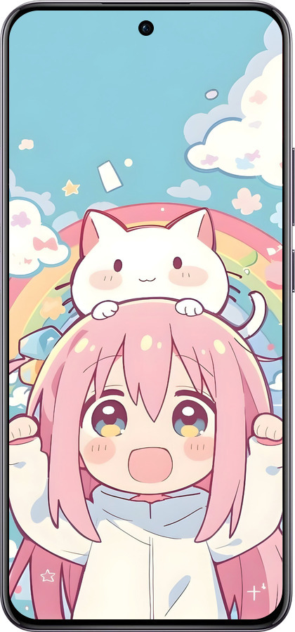 TPU чехол Девочка аниме радуга для Oppo Reno12 Pro 5G - 6304b-3740 изображение 