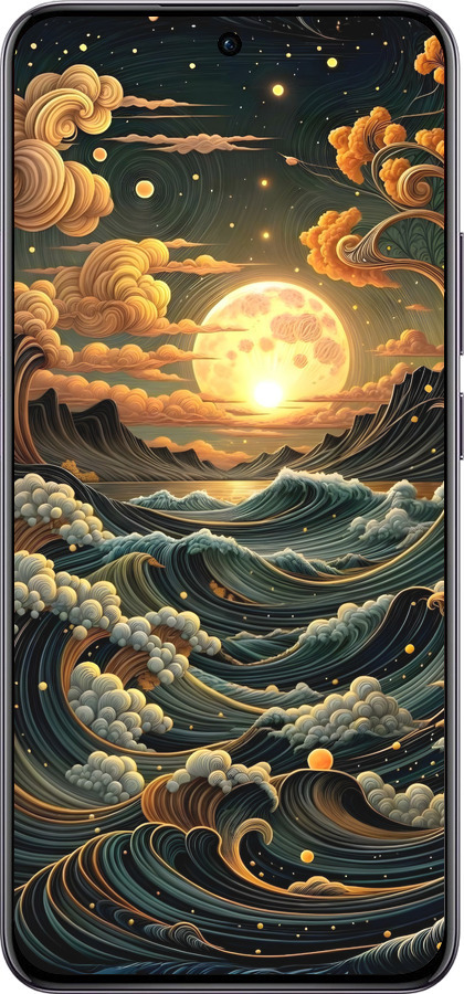 TPU чехол Арт волны для Oppo Reno12 Pro 5G - 6332b-3740 изображение 