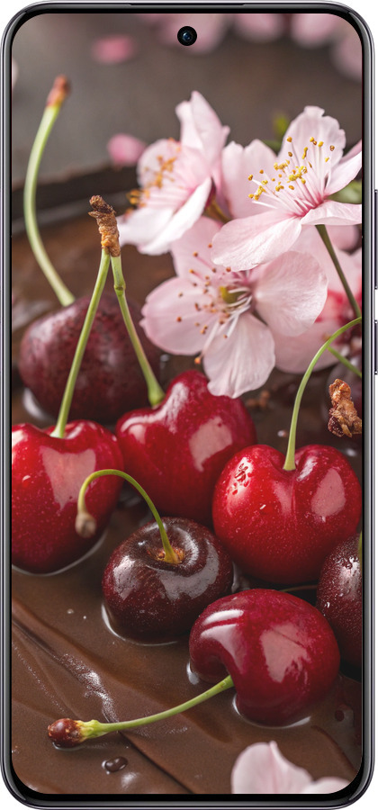 TPU чехол Вишня в шоколаде для Oppo Reno12 Pro 5G - 6698b-3740 изображение 