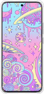 Силикон с усиленными углами чехол Розовая галактика для Oppo Reno12 Pro 5G - 4146sp-3740 изображение 