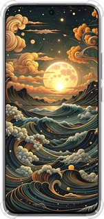 Силикон с усиленными углами чехол Арт волны для Oppo Reno12 Pro 5G - 6332sp-3740 изображение 