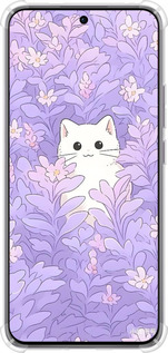 Силикон с усиленными углами чехол Котик в цветах для Oppo Reno12 Pro 5G - 6390sp-3740 изображение 