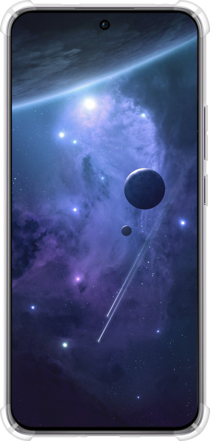 Силикон с усиленными углами чехол Планеты в синем космосе для Oppo Reno12 Pro 5G - 171sp-3740 изображение 