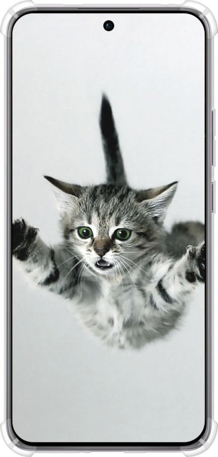 Силикон с усиленными углами чехол Летящий котёнок для Oppo Reno12 Pro 5G - 2322sp-3740 изображение 