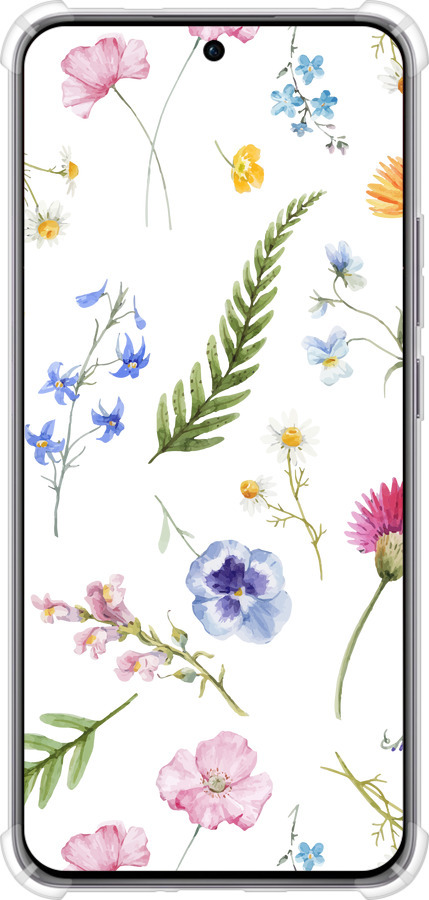 Силіконовий протиударний с посиленими кутами чехол Квітковий фон v2 для Oppo Reno12 Pro 5G - 5472sp-3740 изображение 