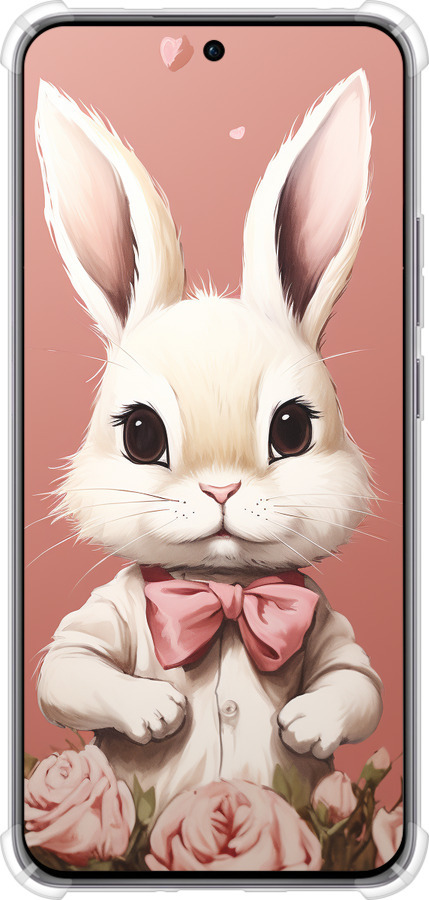 Силикон с усиленными углами чехол Зайчик для Oppo Reno12 Pro 5G - 5669sp-3740 изображение 