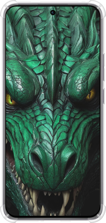 Силикон с усиленными углами чехол Зелёный дракон v2 для Oppo Reno12 Pro 5G - 5817sp-3740 изображение 