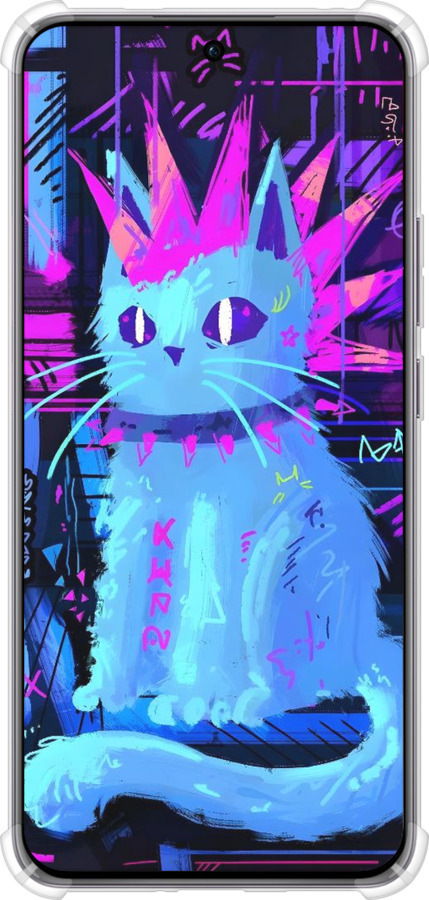 Силіконовий протиударний с посиленими кутами чехол Кіт панк для Oppo Reno12 Pro 5G - 6311sp-3740 изображение 