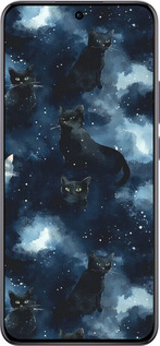 Силиконовый чехол Изображение Кошек с тёмной акварелью для Oppo Reno12 Pro 5G - 6521u-3740 изображение 