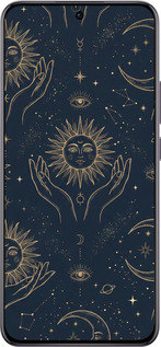 Силиконовый чехол Celestial Harmony: Sun & Moon Gold Mystic Pattern для Oppo Reno12 Pro 5G - 6778u-3740 изображение 