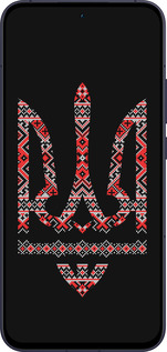 Силиконовый чехол Герб - вышиванка на черном фоне для Oppo Reno13 5G - 1196u-3944 изображение 