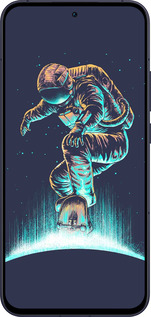 Силиконовый чехол Космонавт на скейтборде для Oppo Reno13 5G - 4145u-3944 изображение 