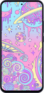 Силиконовый чехол Розовая галактика для Oppo Reno13 5G - 4146u-3944 изображение 