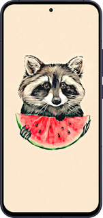 Силиконовый чехол Енотик с арбузом для Oppo Reno13 5G - 4605u-3944 изображение 