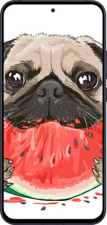 Силиконовый чехол Мопс и арбуз для Oppo Reno13 5G - 4665u-3944 изображение 