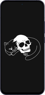 Силіконовий чехол Із зображенням кота та черепа для Oppo Reno13 5G - 6491u-3944 изображение 