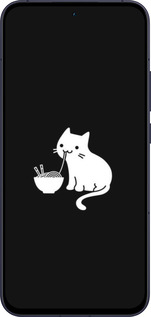 Силиконовый чехол С милым котом на черном фоне для Oppo Reno13 5G - 6528u-3944 изображение 