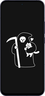 Силиконовый чехол Минималистичный арт: смерть и кошка для Oppo Reno13 5G - 6529u-3944 изображение 
