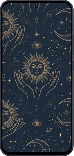 Силиконовый чехол Celestial Harmony: Sun & Moon Gold Mystic Pattern для Oppo Reno13 5G - 6778u-3944 изображение 