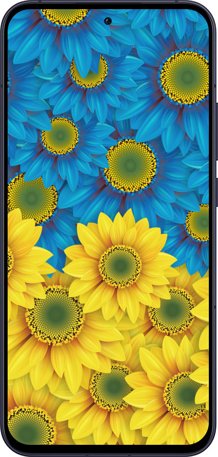 Силиконовый чехол Жёлто-голубые цветы для Oppo Reno13 5G - 1048u-3944 изображение 