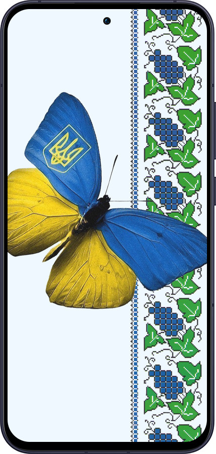 Силіконовий чехол Жовто-блакитний метелик  для Oppo Reno13 5G - 1054u-3944 изображение 