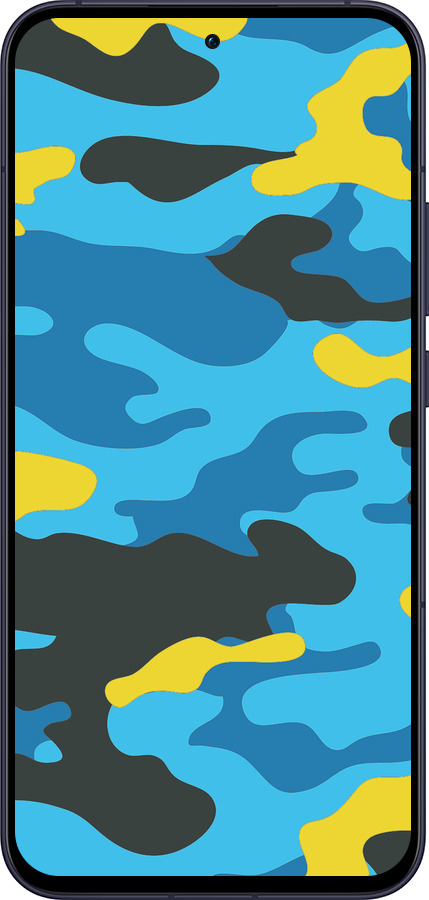 Силиконовый чехол Желто-голубой камуфляж для Oppo Reno13 5G - 1084u-3944 изображение 