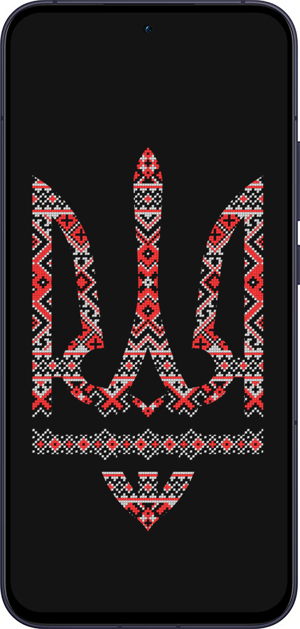 Силиконовый чехол Герб - вышиванка на черном фоне для Oppo Reno13 5G - 1196u-3944 изображение 