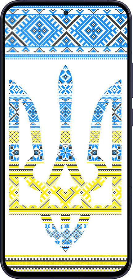 Силиконовый чехол Герб - вышиванка желто-голубая для Oppo Reno13 5G - 1197u-3944 изображение 