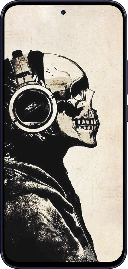 Силиконовый чехол Скелет-меломан v2 для Oppo Reno13 5G - 1200u-3944 изображение 