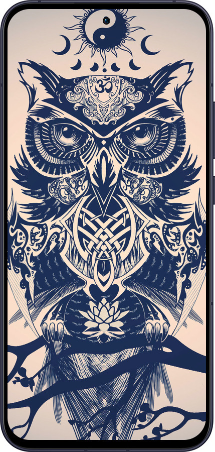 Силиконовый чехол Узорчатая сова для Oppo Reno13 5G - 4000u-3944 изображение 