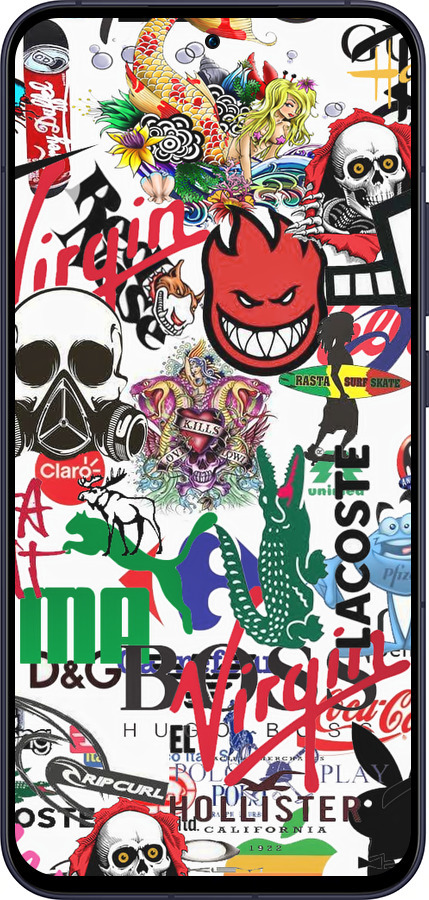 Силиконовый чехол Many different logos для Oppo Reno13 5G - 4022u-3944 изображение 